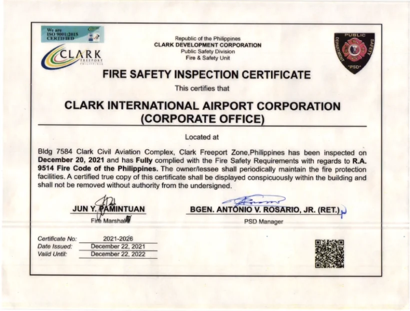 Fire-Safety-Inspection-Certificate-by ciac.gov.ph