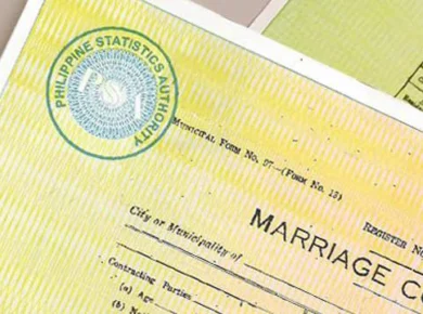 Marriage Certificate by psahelpline.ph