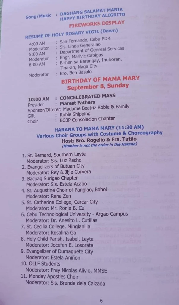 Masses and Novenas Schedule by Mike Dion Tabayag